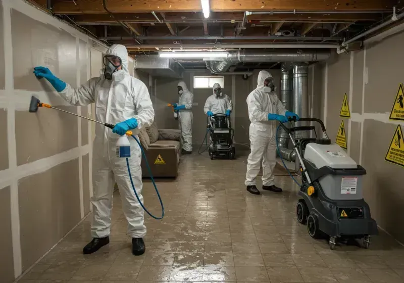 Basement Moisture Removal and Structural Drying process in San Augustine County, TX